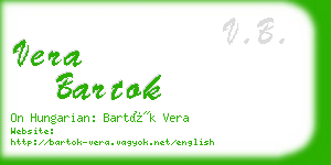 vera bartok business card